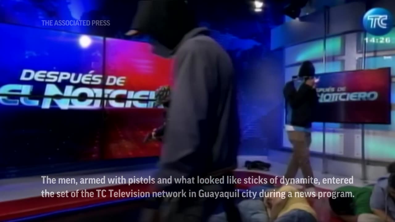 Armed men storm Ecuador TV studio during live broadcast