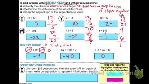 Informal Geometry Adding Integers