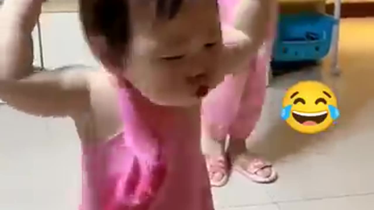 Rhythmic baby funny dance