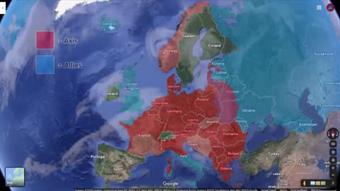 WW2 in 30 seconds using Google Earth