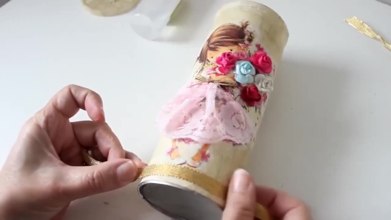 ♻️DIY - 3 Easy Ideas to Take Advantage of Pringles Containers 💕 3D Decoupage and More