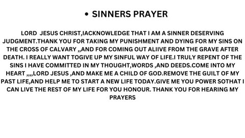 SINNERS PRAYER