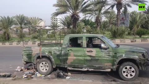 Tanks and other military vehicles abandoned in Tartus, Syria