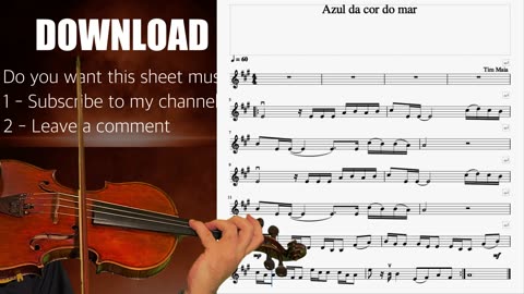AZUL DA COR DO MAR - FREE VIOLIN - EASY PLAY ALONG
