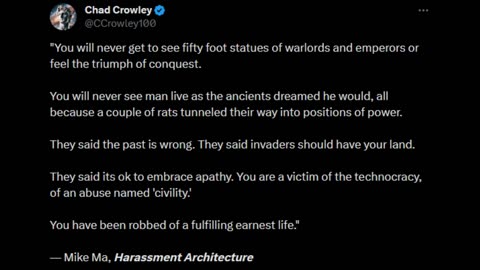 Narrated Tweet by Chad Crowley