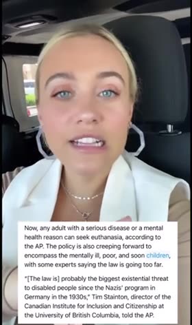 Dying With Dignity Canada (MAID) Targeting Children As Young As 12 Years Old And Also The Poor! - Please Research HISTORY (NAZI T-4)