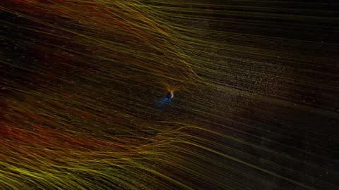 In this animation of the solar wind,