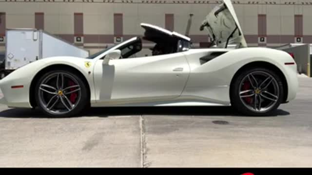 Luxury Cars Roof Opening. Ferrari 488 Spider