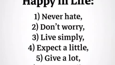 7 Rules To Be Happy in Life.