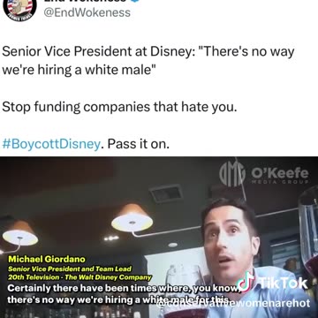 There's no way we're hiring a White male - jew-owned pedo Disney Senior VP