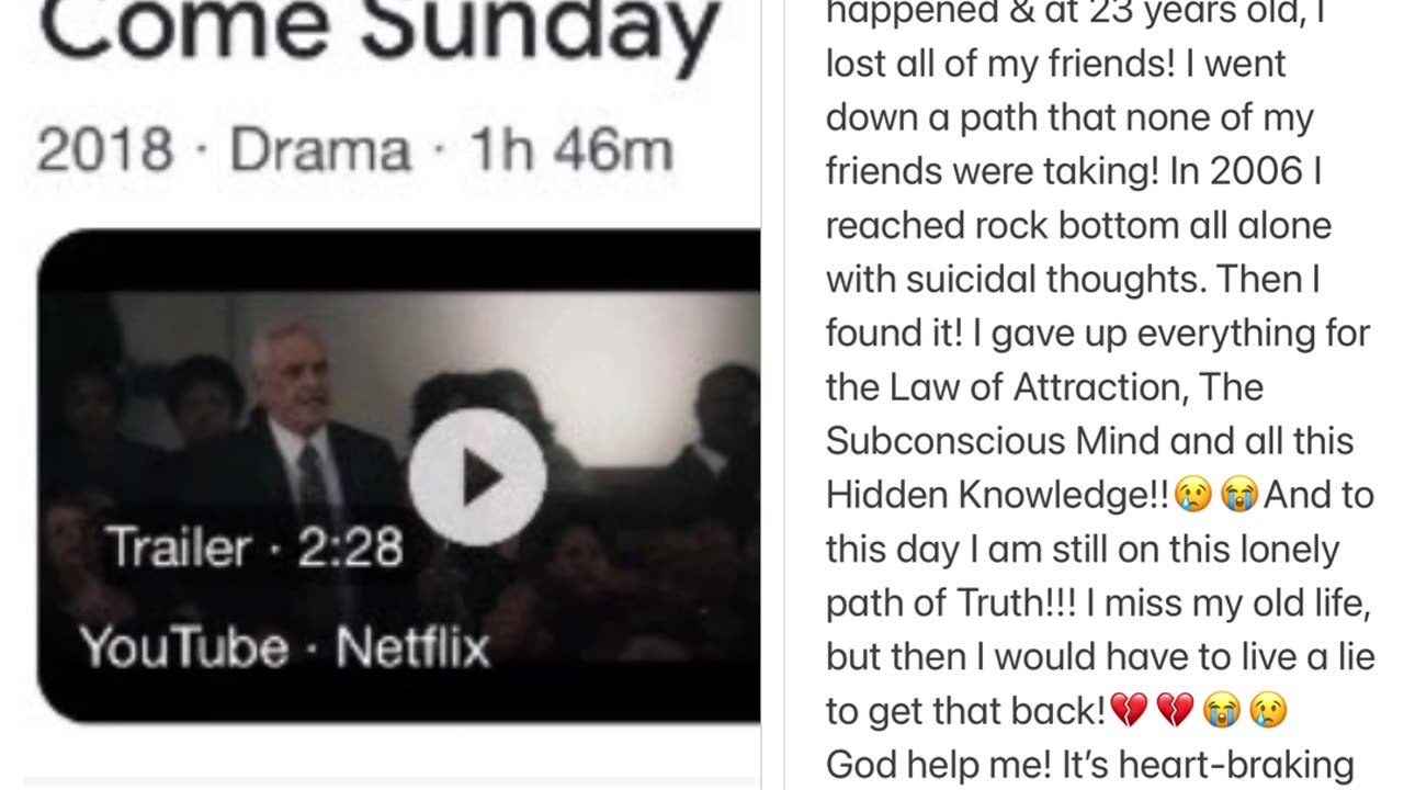 Netflix: "Come Sunday" -My story has to be told!!