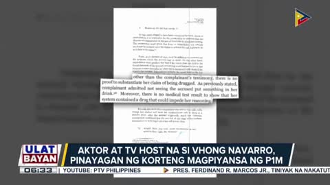 Aktor at TV host na si Vhong Navarro, pinayagan ng korteng magpiyansa ng P1-M(1)