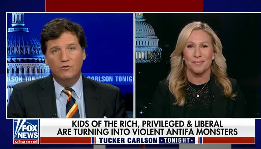 Tucker with Marjorie Taylor Greene on formally declaring Antifa domestic terrorists | 1/23/23