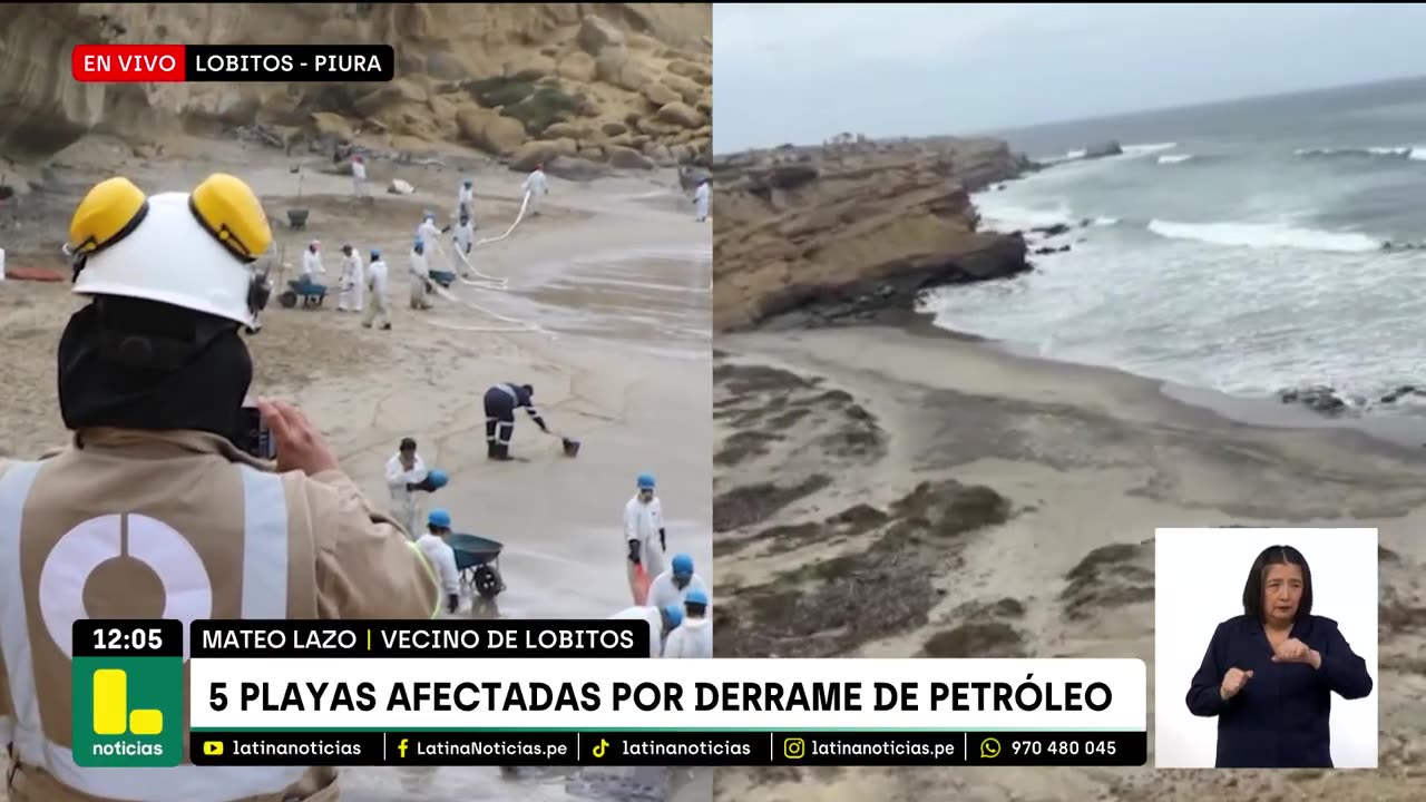 Los efectos del derrame de petróleo de Petroperú: "La población vive del turismo y de la pesca"