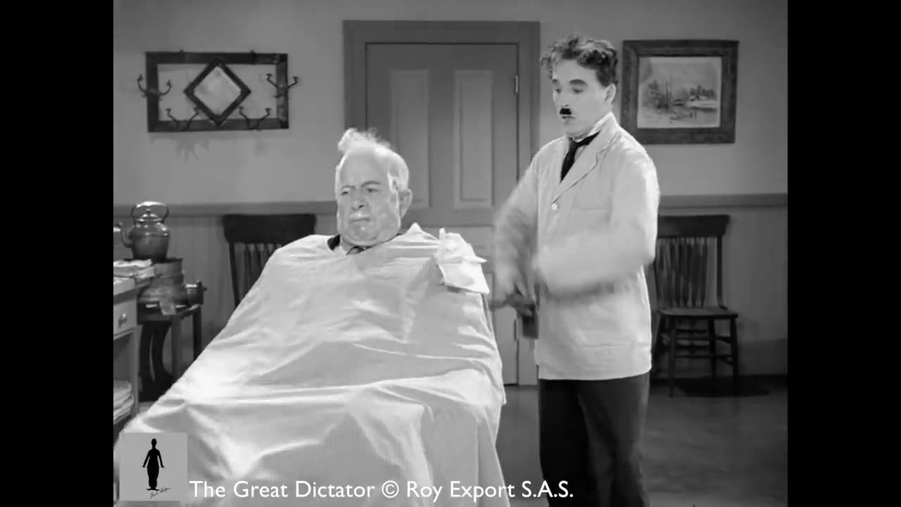 Charlie Chaplin - The Great Dictator - Barber Shop Scene (Brahms’ Hungarian Dance No. 5)