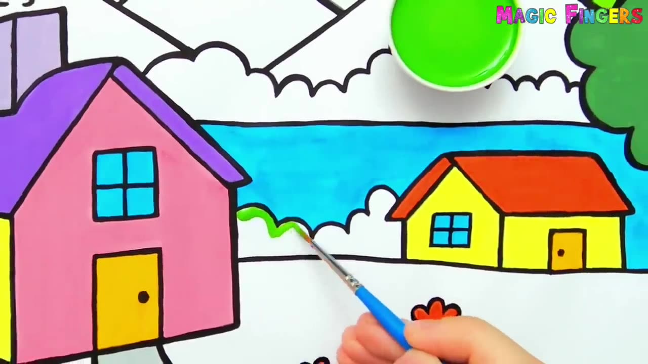 Landscape Pictures Drawing, Painting and Coloring for Kids, Toddlers | Easy Drawing Tips