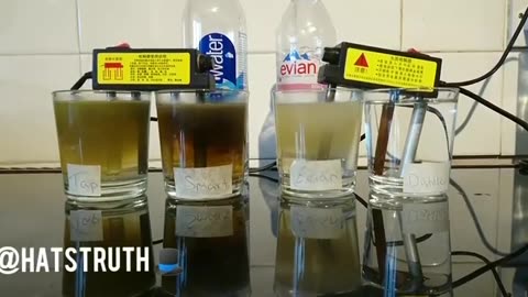 Heavy metal test with bottled and tap water.