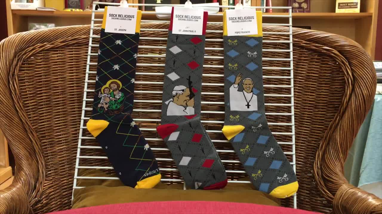 Religious Socks Close Up