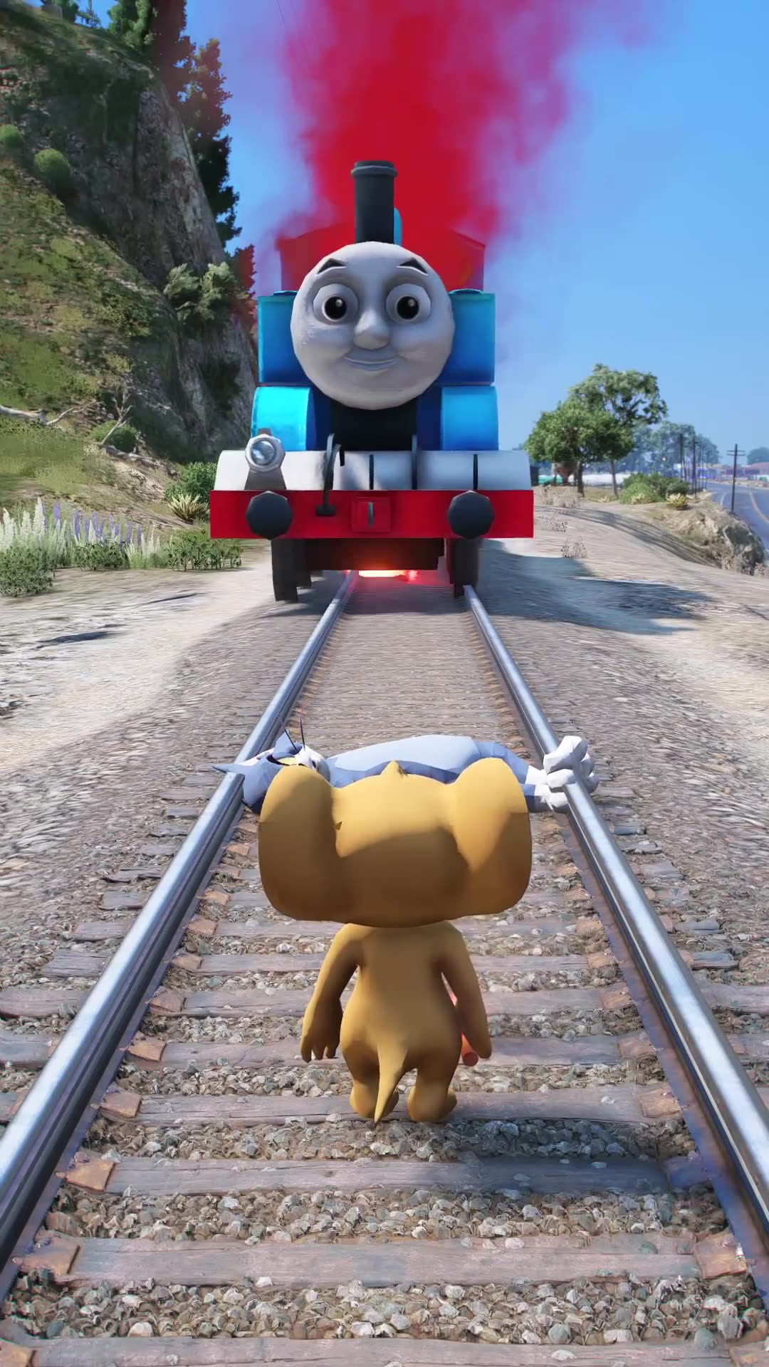 GTA V- TOM AND JERRY VS THOMAS THE TRAIN
