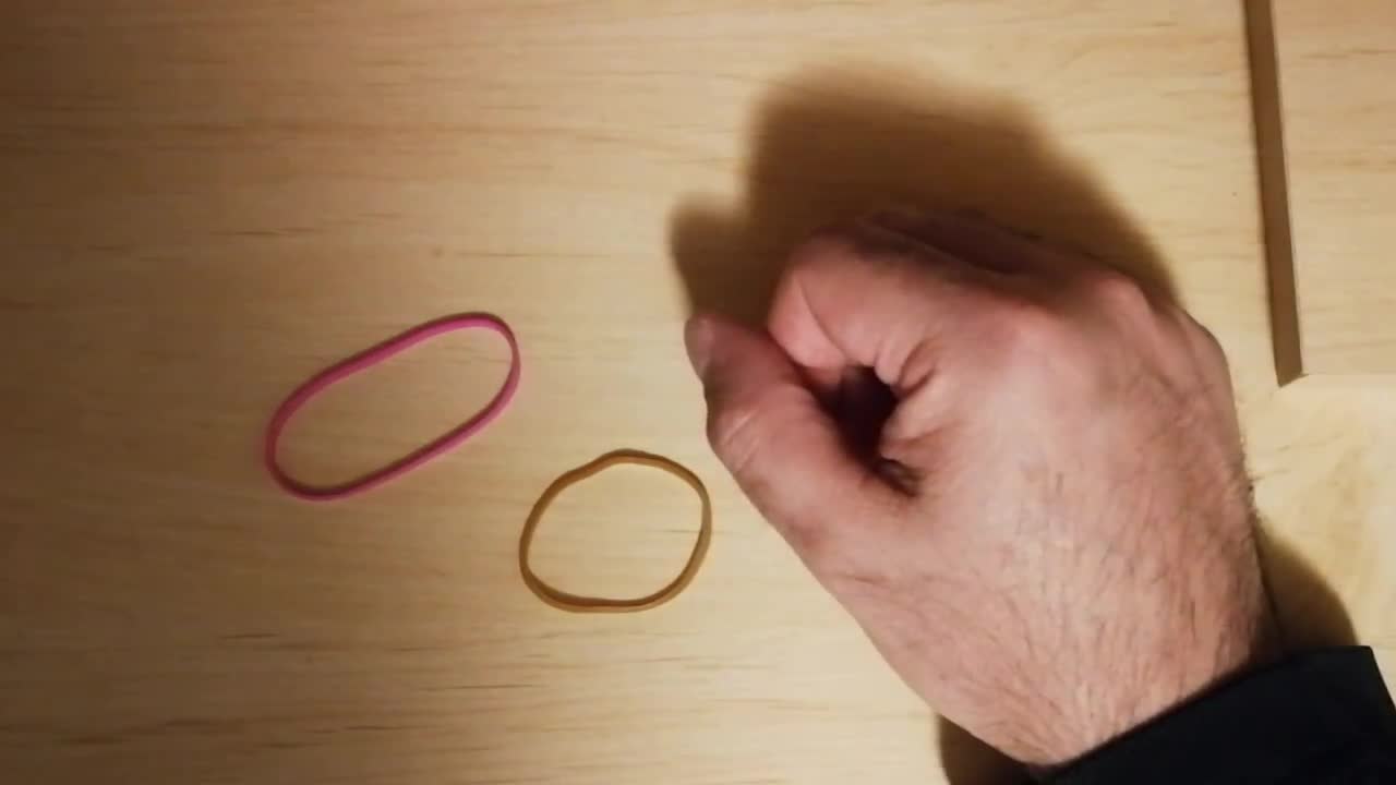 Magic with elastic bands? Can it be possible ? Will amaze as they melt thru each other !