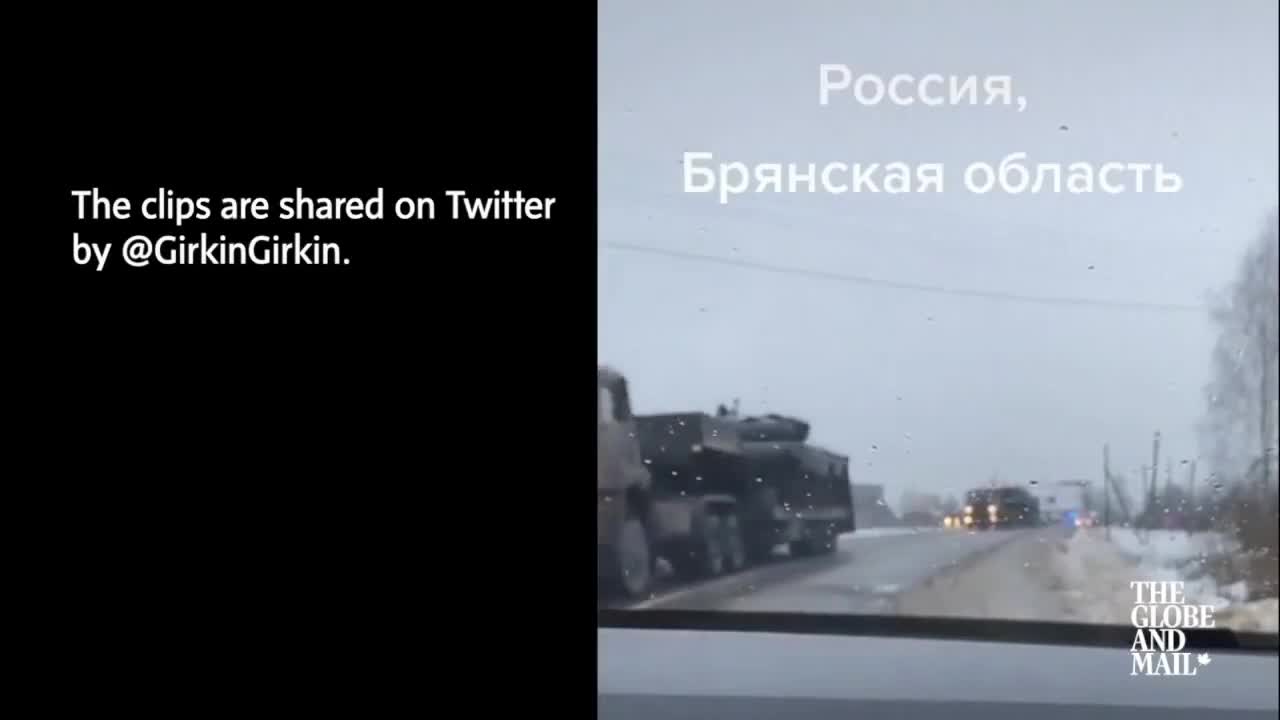 Videos on social media show Russian military buildup near Ukraine