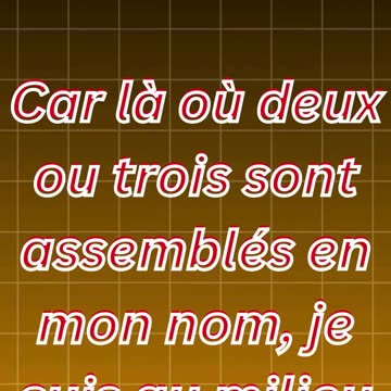 "Présence Divine: Là où Deux ou Trois sont Réunis en Mon Nom" Matthieu 18:20#short #youtube #ytshort
