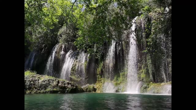 Beautiful relaxing rivers with calming music for meditation