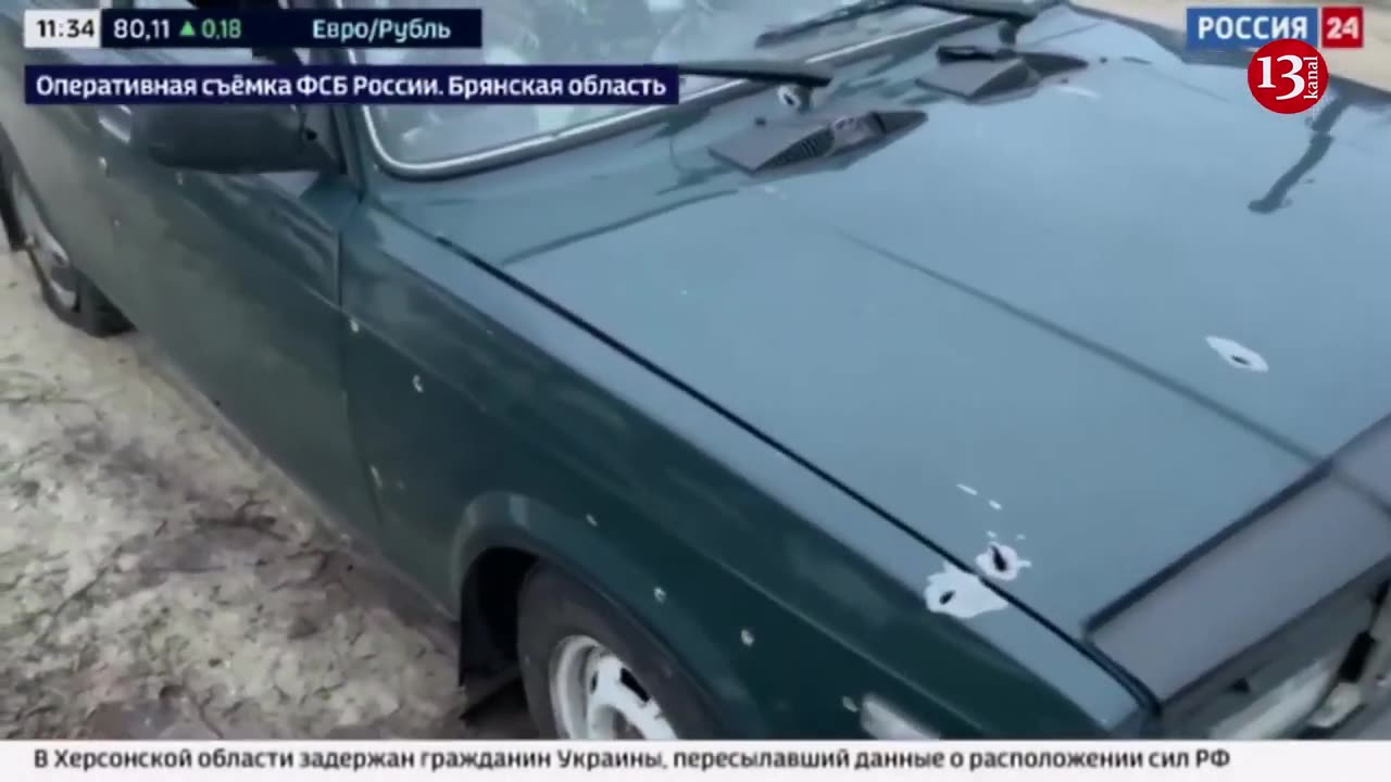 Russian TV shows 'aftermath of Bryansk attack' blamed on Ukraine saboteurs