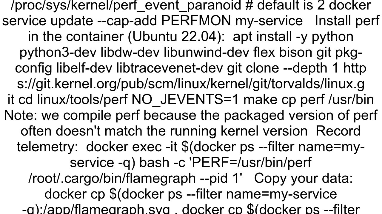 is it possible to run linux perf tool inside docker container