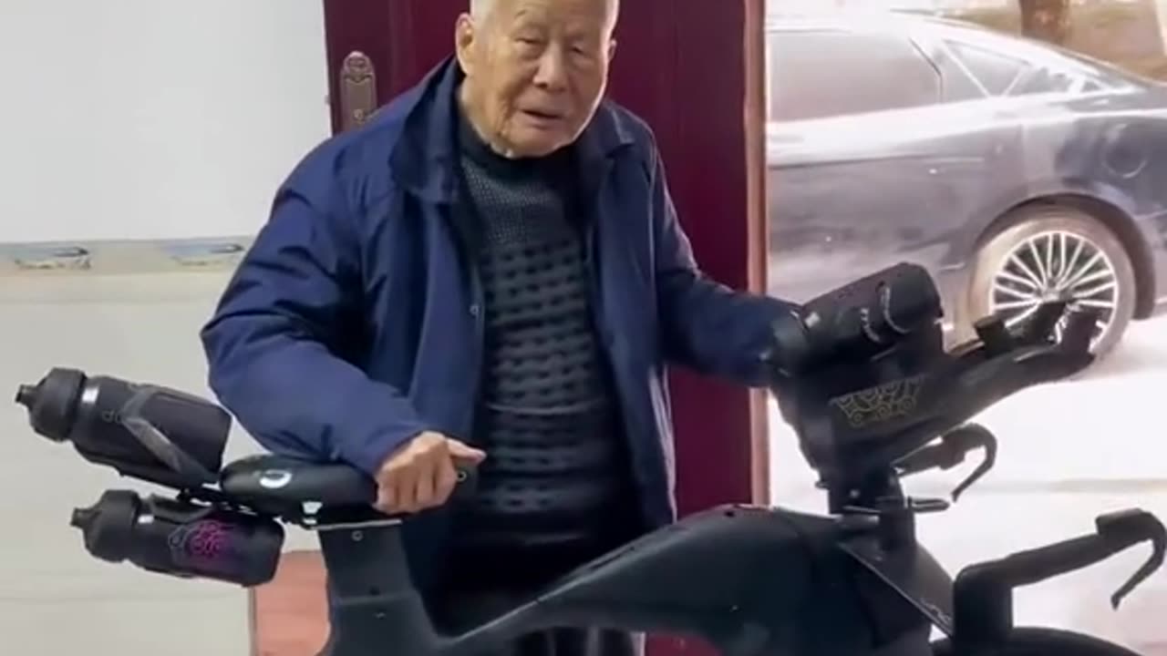 Chinese guy using bike