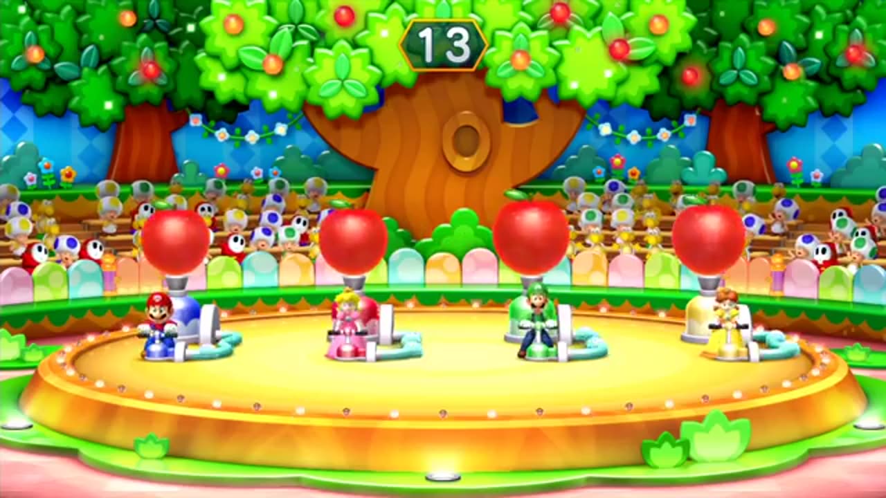 Mario Party 10 Minigames - Mario Vs Peach Vs Luigi Vs Dais