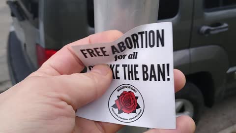 Removing Pro Abortion #Antifa #DSA Propaganda To Beautify The Neighborhood