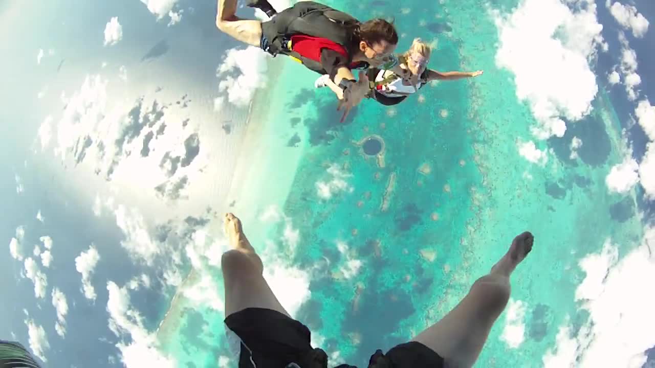 Skydiving into the Blue Hole, Belize