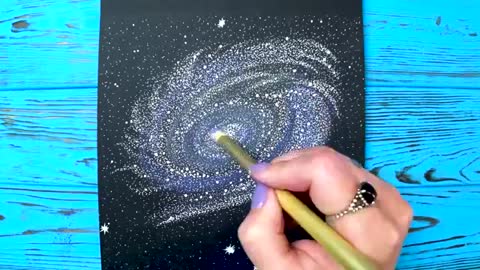 Stippling Art drawing | How to draw Galaxy using dots