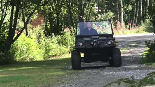 Jessica driving the Argo!