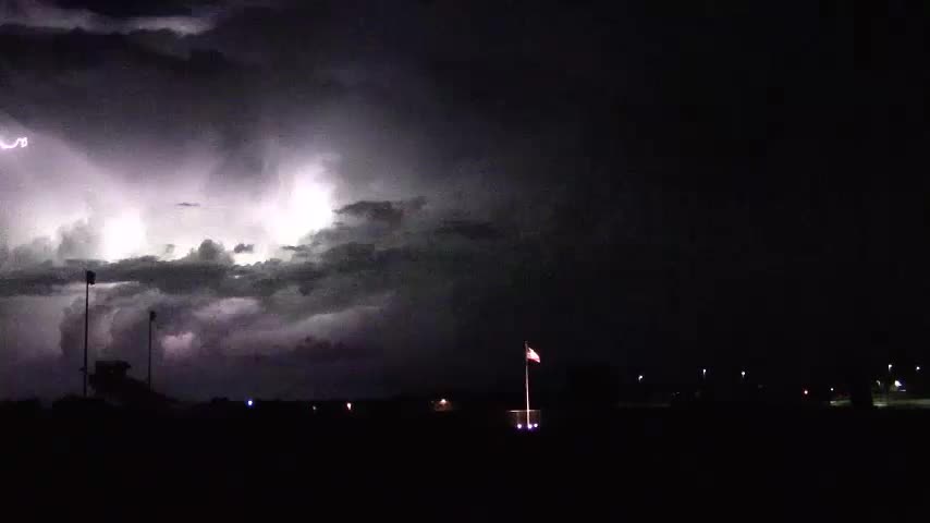 INCREDIBLE LIGHTNING Storm Over American Flag!