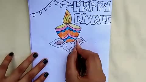 happy diwali drawingdiwali diya drawing for beginners