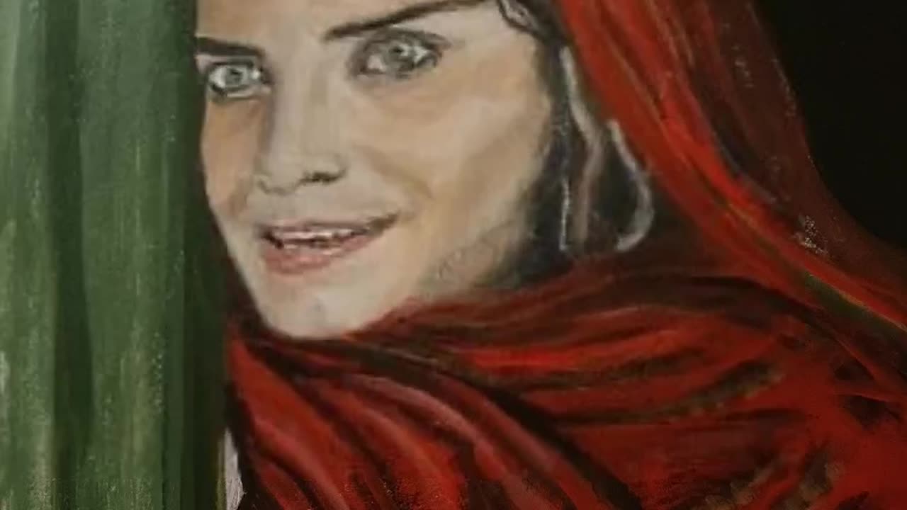 Sharbat Gula painting with reface
