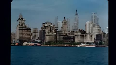 New York 1940s, Waterfront in color [60fps,Remastered] w_sound design added