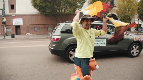 Man In Costume Performing In A Parade