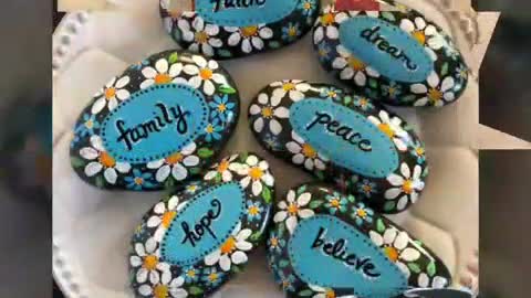 Creative DiY mini stone pebble painting ideas Stone craft art