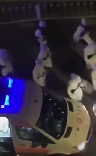 This is INSANE ! In #Guangzhou, #BigWhites are equipped with guns now,