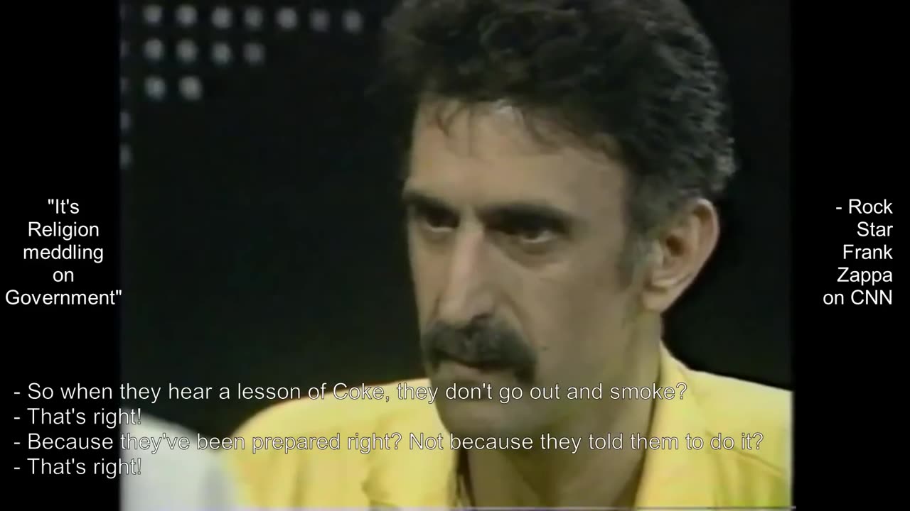 Frank Zappa speaks with prophetic wisdom, relying on the spirit and letter of the First Amendment.