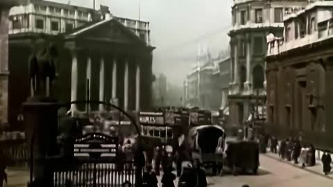 Wonderful London 1920s in color [60fps, Remastered] w_sound design added