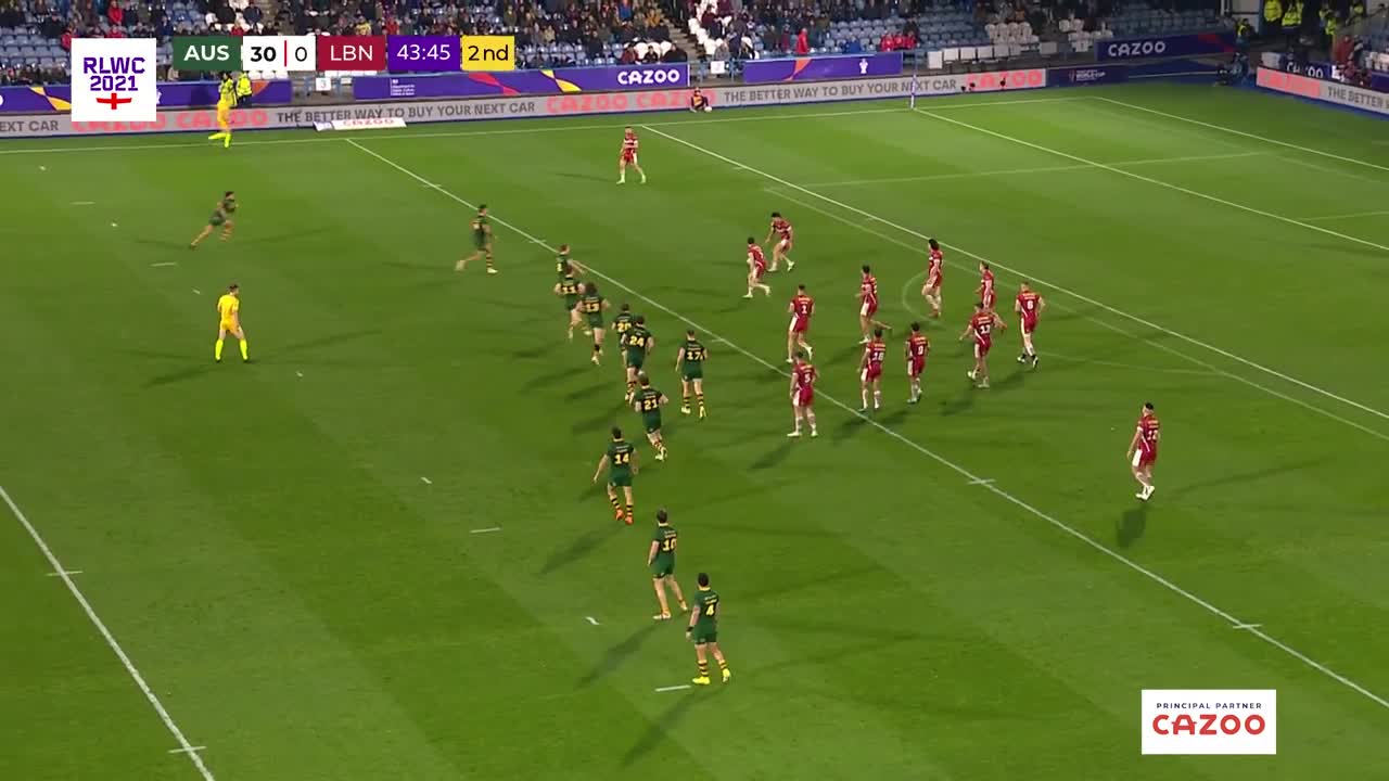 Australia and Lebanon battle for a spot in the men's semi finals | RLWC2021 Cazoo Match Highlights