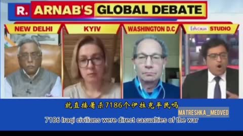 An Indian presenter tells an American professor it is not the USA's place to tell India how to behave about Ukraine