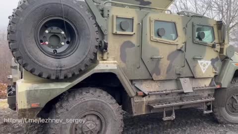 Donbass. Armored truck Ural-VPK on the front line.