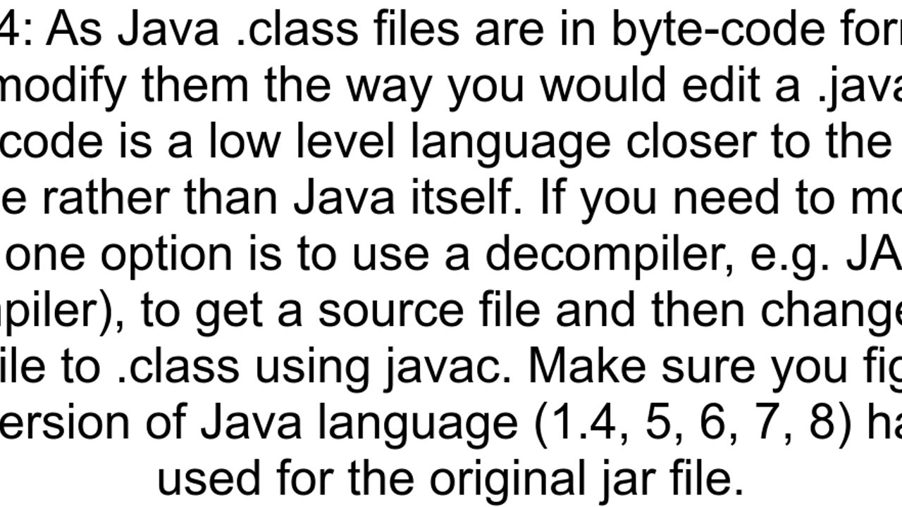 How do I edit the actual code of a java class file