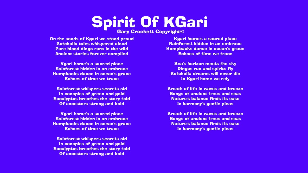 Spirit Of KGari Song