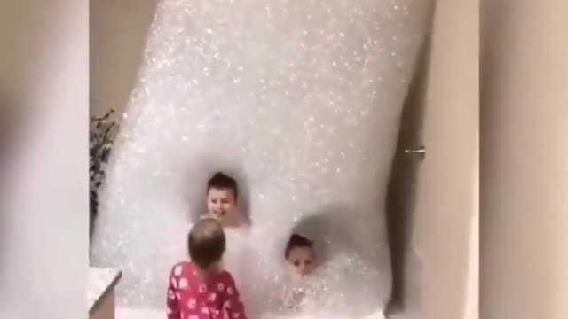 When I dropped the bath foam into the water